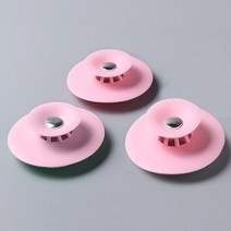 화장실 지루 뚜껑 방취 기 부엌 싱크대 수조 하수구 펌프 식 손 세정대 덮개, 누르기 지루 핑크 3개입