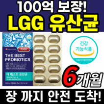 식약처 식약청 인정 인증 lgg 유산균 캡슐 100억 보장 엘지지 엘쥐지 신바이틱스 프로바이오 스틱 딕스 패밀리 키즈 온 가족 락토바실러스 람노서스 가세리 카제인 루테리 알약케이스, 6개월 분(79,880원 절감) BEST!, 500mlX30캡슐