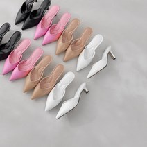 뾰족코 V컷 스틸레토 미들힐&하이힐 뮬 힐샌들(5/8cm) 5436
