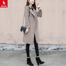 Sevalo 여성 하프 트렌치코트 자켓 아우터 베이직 캐주얼