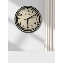 타임 라운드 일러스트시계 모던 빈티지 스타일, 10인치금속 블랙 프레임 골든