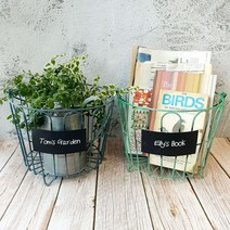 [천삼백케이] [컨츄리아이템] 컬러 철제 원형 바스켓 2color, 블루
