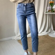 여자 밴딩 키작녀 9부 캐주얼 맘진 청바지.옷자락(무료배송)
