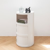 [모노폴리오] 지니 원형 수납장_3단, 블랙