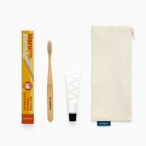 닥터노아 마루 대나무 칫솔 광목천 세트 (튜브 치약 30G 구성), 흰색