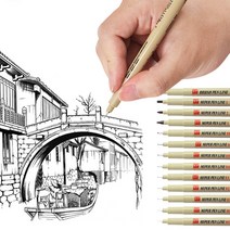 만화 그리기 스케치 마커 펜 아트 드로잉 일러스트 캘리그라피 펜, E 0.35mm