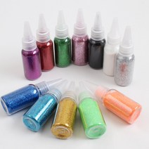 [아이디몬] 반짝이가루 단색 35ml 1개 클리터 슬라임 펄 가루 색칠 집콕 놀이 미술수업 재료, 금색