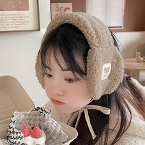 감성갤러리 겨울 곰돌이 패치 포근 뽀글이 귀도리 귀마개 S-Z013