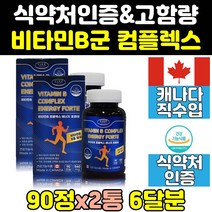 활력 비타민 b 비 비군 컴플렉스 b1 b12 판토텐산 2통 b2 b7 대용량 캐나다 b9 필수 고농축 나이아신 b6 영양제 고함량 식약처인증 보조제 50대 홈쇼핑 노인 60대
