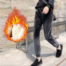 여성통바지 부츠컷 여자겨울 바지 기모 슬랙스 여성와이드팬츠 패션 두꺼운 플러시 운동복 여성 39 따뜻한 겨울 바지 바지 높은 허리 면화 양털 느슨한 여성 와이드 레그 바지