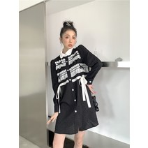 소녀풍원피스 가을 신 클래식 어텀 나비 결 제기함 꽃 와이셔츠 미디롱 프릴 4252362856