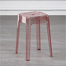 SKW 유니크 모던 클리어 스툴 간이의자, 레드