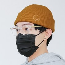 팸드님 골지 남녀공용 숏 비니 이모티콘 스마일 자수 모자