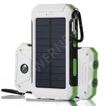 POWERNEWS 2023 방수 태양광 발전 은행 9000000mAh 휴대용 배터리 충전기, White + Green