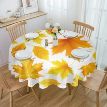 원형테이블보 가을 단풍잎 라운드 웨딩 호텔 테이블 휴일 다이닝 방수 식탁보, 없음, 26.HZF05940 - 153x259cm Tablec