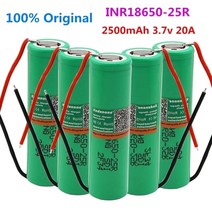 100% 원래 INR18650-25R 2500mAh ForSamsung 18650 배터리 충전식 3.6V INR18650 25R DIY 와이어, [07] 10PCS battery