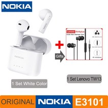 무선 이어폰 블루투스 헤드폰 노키아 E3101 TWS Fone 소음 감소 듀얼 마이크 HD 통화 안드로이드 ios에 대, 05 E3101 White and TW13, 05 E3101 White and TW13