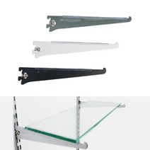 1줄 25피치 찬넬 유리평날개 150~400mm 찬넬선반 찬넬부속 벽선반 인테리어선반 드레스룸선반 매장, 크롬