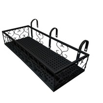 모칸도 베란다 화분걸이대( 직각형 50x25cm고층용) 고리3개형, 01.직각형50x25_블랙