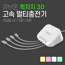 큐브온 올퀵 업소용 퀵차지 3.0 멀티 케이블 고속 충전기 JI-203, 민트