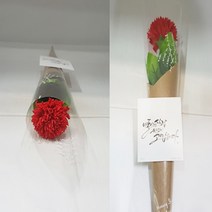 영하우스 한송이 카네이션 비누꽃 어버이의날 스승의날 단체선물, 빨강3개