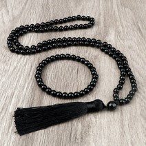 108배 염주 단주 향나무 보리수 묵주 불교 목걸이 매트 앰프 샤이니 블랙 0