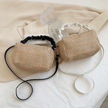 스퀘어 밀짚 토트 크로스백 2color / 투웨이 라탄백 가벼운가방