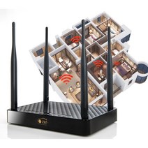 카페/업소용 최대150M 넓은와이파이 4안테나 공유기 / 기업용 인터넷 WIFI, 블랙