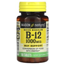 메이슨 네츄럴 비타민 B12 1000mcg 100 태블렛 시아노코발라민