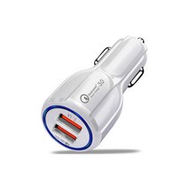 바이오라이트 차량용 핸드폰 고속 무선충전 거치대, QC 3.0 차량용 고속 충전 포트(화이트)