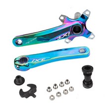자전거크랭크 픽시크랭크 크랭크암 mtb road bike Bicycle 크랭크 세트 arm 170mm 104bcd 알루미늄 합금 레인보우 호환성 자전거 부품 내구성, 컬러 크랭크 축