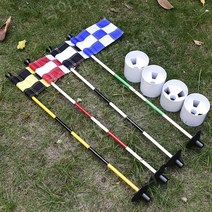 골프 그린 깃대 골프 멀티 컬러 플래그 스틱 골프 퍼팅 홀컵 연습 골프 깃발 홀컵 Set 골프연습2, 컵1개+다색막대1개+깃발1개(양면그리드)