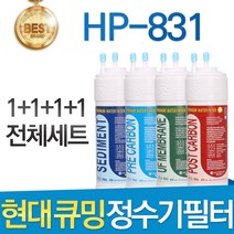 현대 큐밍 HP-831 고품질 정수기 필터 호환 전체 1년, 선택01_전체세트(1+1+1+1=4개)