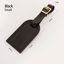 [케이로] 291813 TINBERON Vachetta 가죽 수하물 태그 여행 액세서리 남녀공용 가방 핸드백 럭셔리 장식 라벨, Black Small