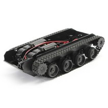 rc 탱크 스마트 로봇 탱크 car 섀시 키트 고무 트랙 크롤러 arduino 130 모터 diy 로봇 장난감 어린이용, 검은색