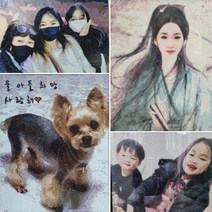 국내 사진 보석 십자수 큐빅 비즈아트 도안 액자형 주문제작 DIY 명화 어린이 아이돌, 원목-45cmx45cm, 1개