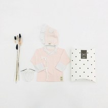 메르베 미니미f 신생아 출산선물세트(배냇저고리+모자+손싸개)_사계절용