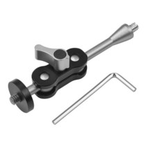 Andoer MA-95 매직 암 익스텐션 브래킷 모니터 마운트 어댑터 알루미늄 합금 1/4 인치 나사 연결 듀얼 플렉, 01 WHITE