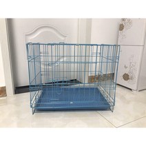 멧돼지 포획틀 강아지 케이지 우리 테디 소형견 중형견 화장실 접이식 고양이 토끼, 18 암호화토끼50x35x40(블루), 02 트레이+더블 볼+그물