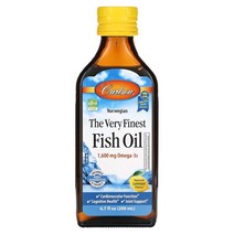 칼슨 Carlson 노르웨이산 피쉬 오일 레몬 맛 1600mg 200ml 6.7fl oz, 6.7 액상 온스, 1개