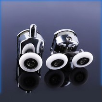 미닫이레일 셀프인테리어 슬라이딩도어 부속 행거레일 노출행거 댐퍼 23mm/25mm/27mm 샤워 도어 롤러 아연 합금 더블 휠 슬라이딩 베어링 러너 교체, 02 1-upper 1-down, 27mm