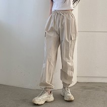 썸클로 여성 밴딩 트레이닝 카고 여름 바스락 조거팬츠
