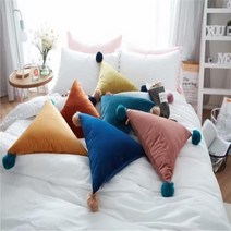 [필수생활아이템] 데코쿠션 삼각쿠션 쇼파쿠션 데코쿠션 거실쿠션 태슬쿠션, [^^_진한주황_^^]