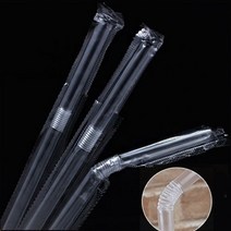 테이크아웃 자바라 투명 주름빨대 개별포장 (7mm x 210mm x500개) 음료 스트로우 일회용빨대, 1박스, 500개
