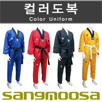상무사 태권도칼라도복 성인용칼라도복 합기도칼라도복 특공무술칼라도복 태권도시범단도복, 청색(Blue)_200호(200#)