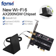 랜카드 듀얼 밴드 3000Mbps WiFi6 Intel AX200 PCIe 무선 Wifi 어댑터 2.4G5Ghz 802.11acAX 블루투스 AX210NGW 6G Wi-Fi, CN, AX200 마그넷 안테나