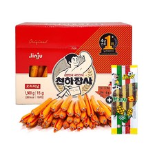 진주햄 천하장사 오리지날(1500g/100개입) 1통(+맛기차 1개 포함 세트), 1500g, 1통