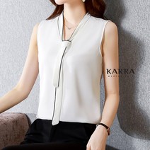 카라 KARRA 스카프슬리브리스블라우스 A3F0843