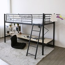 일루일루 이층벙커침대 모음, 코모드i좌식책상형벙커침대 프레임만, 블랙