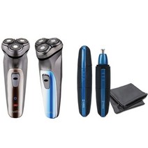 호비마켓 티피오스 더맨세컨드 패키지 가성비 남자 청소년 전기 전동 면도기 추천 코털정리기 세트, 블루, 더맨세컨드 + 코털정리기 패키지